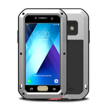 

With Tempered Glass Metal Armor Case For Samsung Galaxy A3 2017 Phone 360 Full Body Protect For coque Samsung A3 2017 Case etui