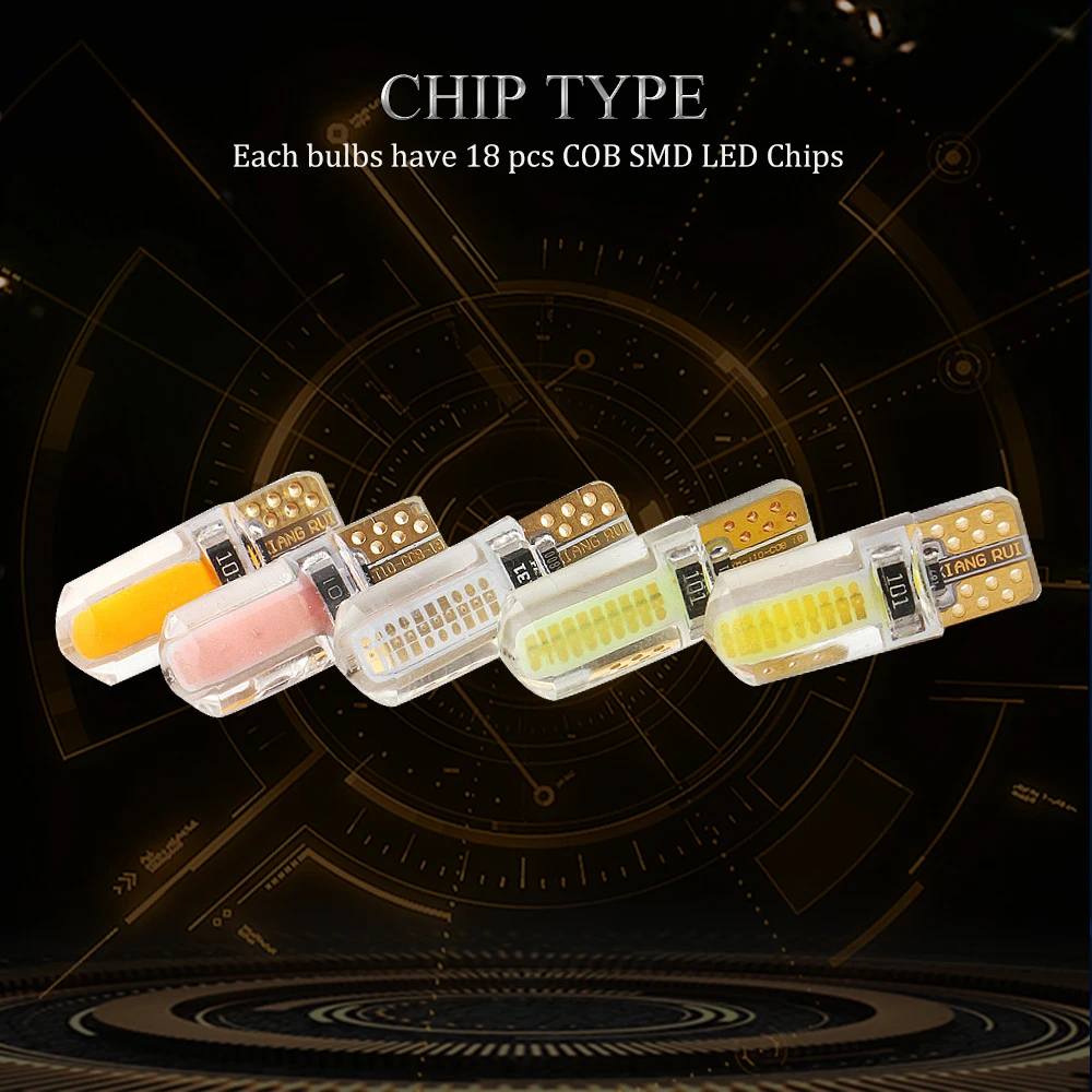 4X20X12 V T10 W5W COB 18 SMD кремнезема светодиодный лампы для чтения автомобиля ширина зазора двери огни белый синий красный зеленый Янтарный розовый, ледяной голубой