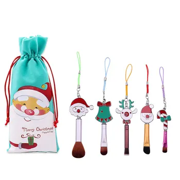 

NEW Christmas Makeup Brushes Xmas Cosmetic Brushes Set for Foundation Powder Blush Concealers Eye Shadows Kit