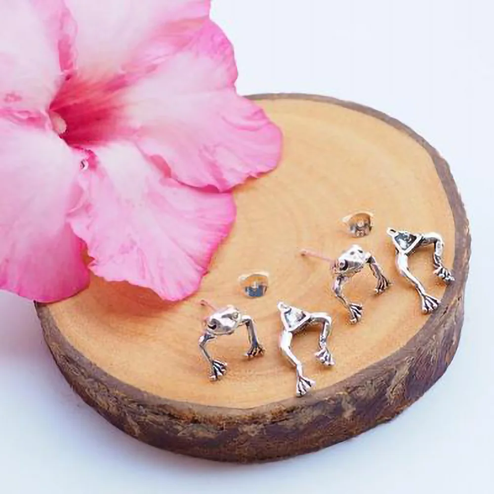 Women Cute Frog Earrings For Girls Animal Gothic Stud Earrings Piercing Female Korean Jewelry Brincos Gift - Image 4