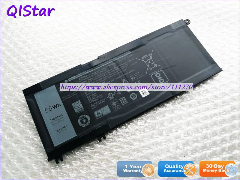 QISTAR 15,2 V 56Wh натуральная 33YDH 081PF3 PVHT1 ноутбук Батарея для Dell G3 17 3779 G5 15 5587 Inspiron 17 7773 7778 7779 7786