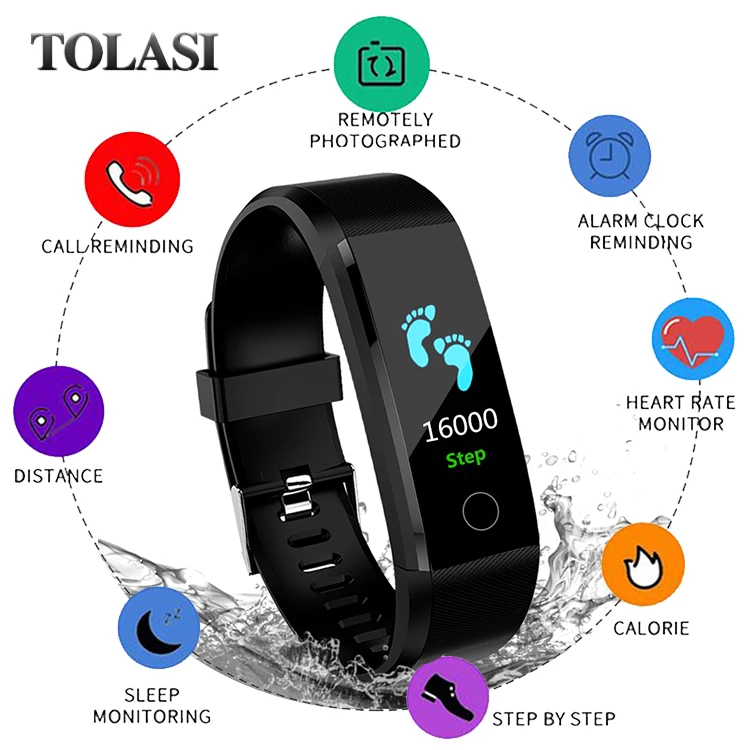 

Top Color Screen Smart Band Heart Rate Monitor Fitness Activity Tracker Smart Bracelet Wristband Watch Band for Men Women Kids