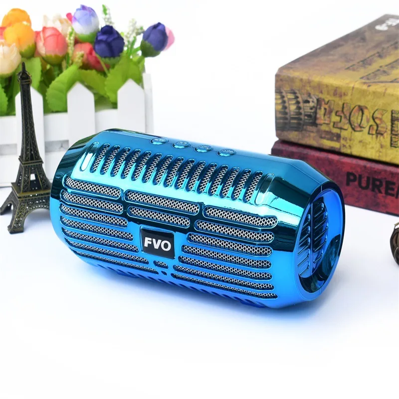 Blue Мини Bluetooth динамик портативный беспроводной динамик s с fm-радио TF карта AUX USB Play Mic Handsfree стерео сабвуфер для телефона ПК - Цвет: Blue