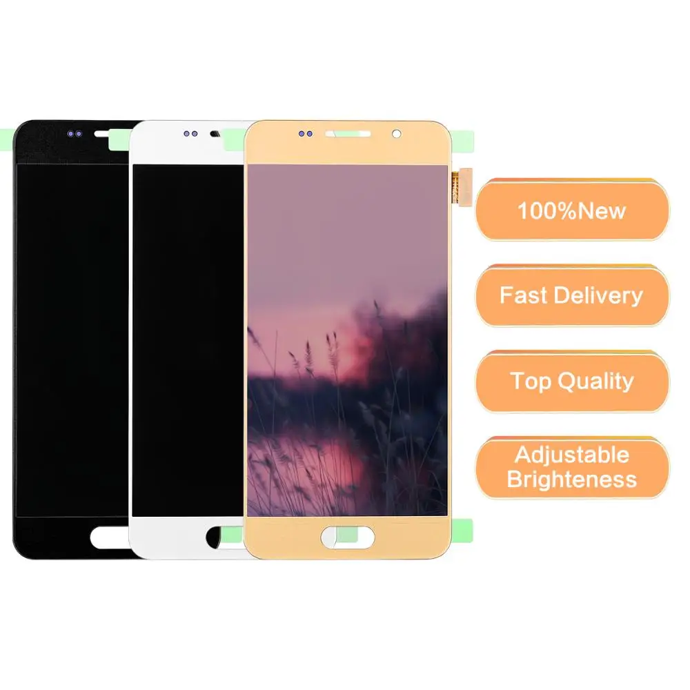 

For Samsung Galaxy A3 2016 A310 A310F A310H A310M LCD Tested Display Digitizer Touch Screen Assembly with Brightness Control