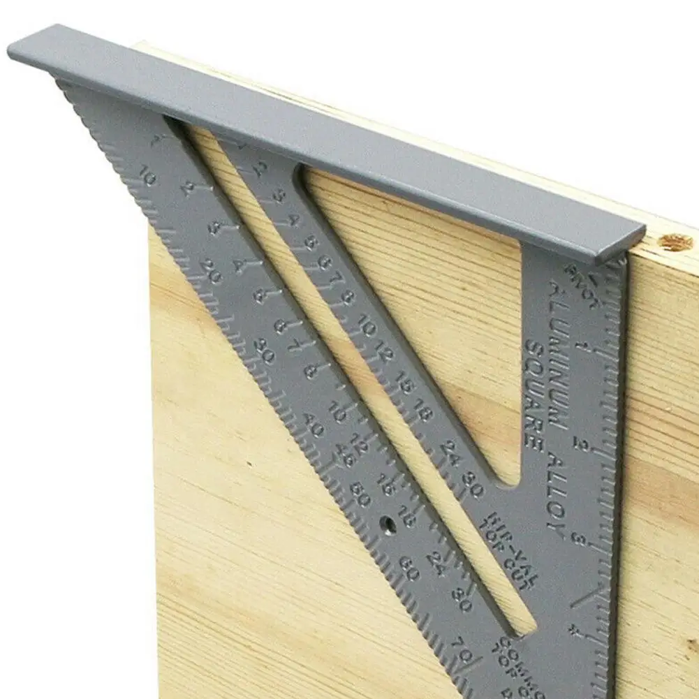 Aluminum Carpenter Measuring Square Speed Triangle Ruler Protractor Miter Carpenter Scriber Carpenter Saw Guide Scriber