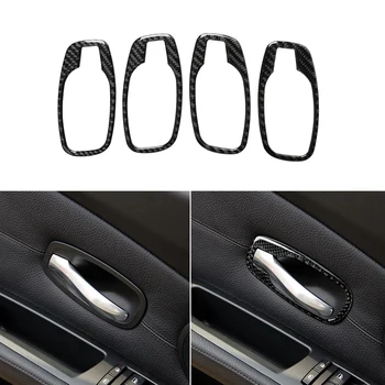 

4Pcs Carbon Fiber Style ABS Interior Door Handle Bowl Cover Trim for BMW 5 Series E60 2004-2010 Interior Mouldings