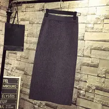 Belle Poque, Женский однотонный вязаный толстый длинный свитер с высокой талией,, зимний женский миди Корейский Элегантный Повседневный свитер