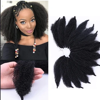 

WEILAI crochet braid hair marlybob curly braiding hair synthetic ombre hair extensions afro kinky curly african DIY wigs