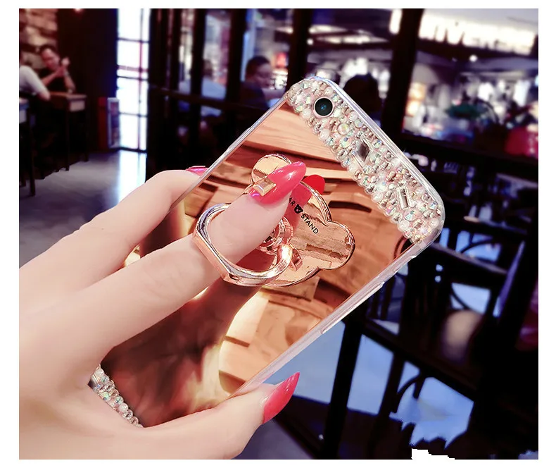 He1258b81ea134979ac498dd338bbe6a2J Crystal Phone Case For iPhone 11 Pro Max Diamond Luxury Cover For iPhone 7 8 6 6s Plus Rhinestone Mirror For iPhone XS XR Xs Max