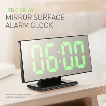 

2020 Upgrade Charging USB Alarm Clock Digital Clock With Large Easy-Read LED Display Diming Mode Snooze Function Mirror Surface