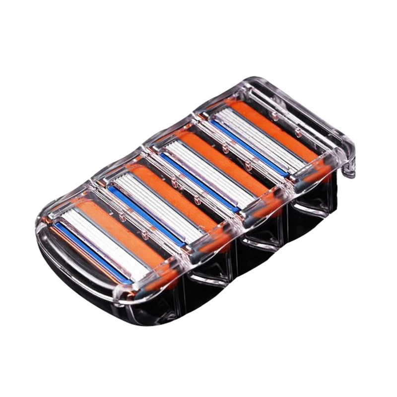 

4 Piece/bag Men's Razor Blade, 5 Layers, 4 Stainless Steel Razor Blades, Safety Blade Box Razor for Gillettee Fusione Proglide