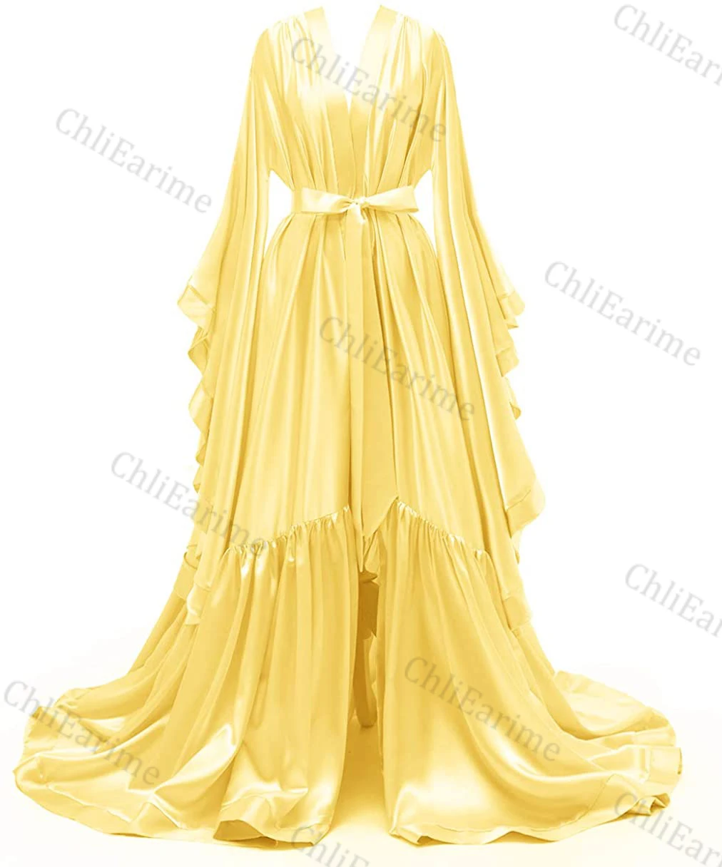 

Длинные свадебные халаты блестящие шелковые атласные свадебные туфли для подружки невесты девичник Вечеринка ночная рубашка халат