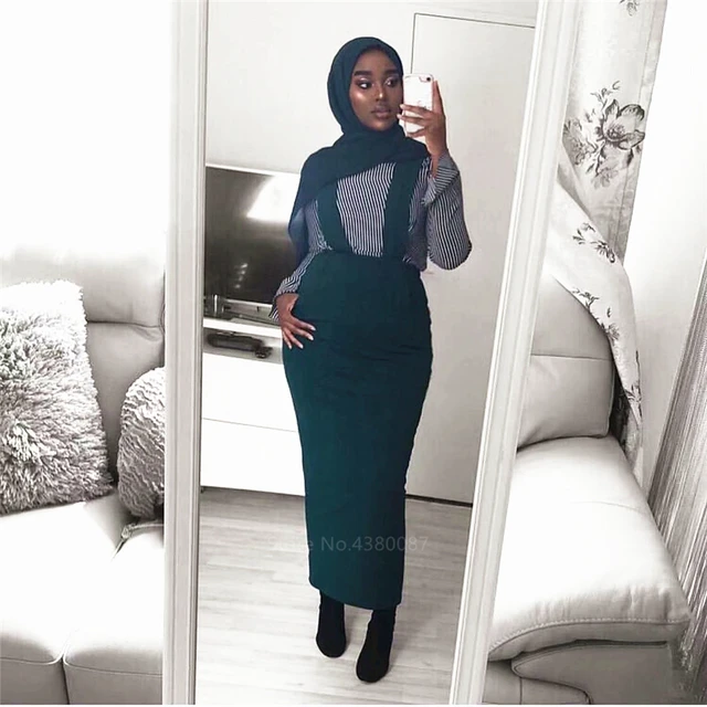 2022 frauen Muslimischen Röcke Türkische Abaya Hijab Kleider Islamischen  Kleidung Arabe Vestidos Kaftan Böden Hign Taille Elastische Party Tragen -  AliExpress