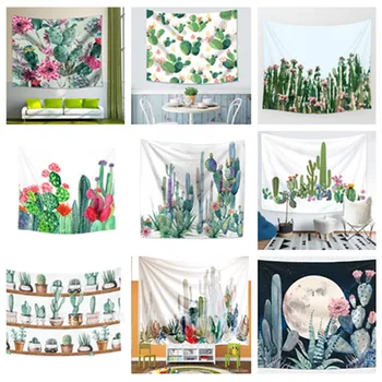 

Drop Shipping Cactus Hanging Wall Tapestries Mandala Bohemian Tapestry Landscape Wallpaper Wall Art Shawl Throw