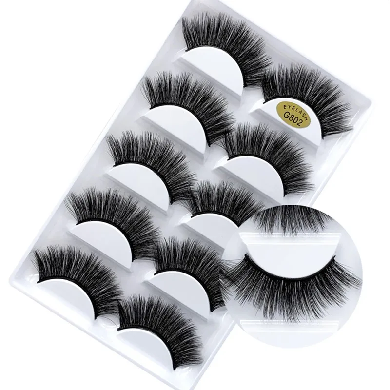 

5 pairs natural false eyelashes lashes eye makeup 3D mink eye lashes eyelash extension mink eyelash beauty tools G800
