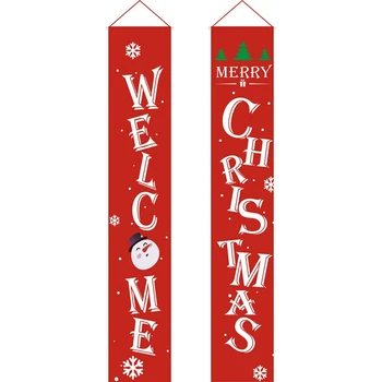 

Merry Christmas Banner Christmas Porch Fireplace Wall Signs Flag for Christmas Decorations Outdoor Indoor for Home Party