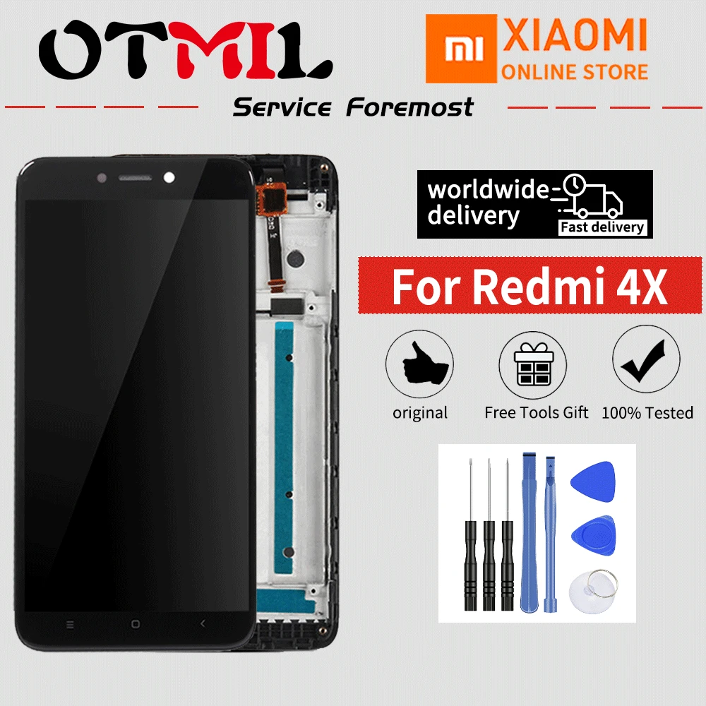 

5.0"Original For XIAOMI Redmi 4X LCD Display Touch Screen withFrame Digitizer Replacement For XIAOMI Redmi 4X Display 4X Pro LCD