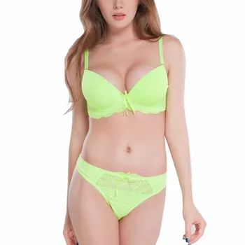 

WEIXINBUY Panties Female Push Up Bra Set And Women Underwear Solid Vs Bra Thong Sets Sexy Plus Size Lingerie Suit Lace Bra