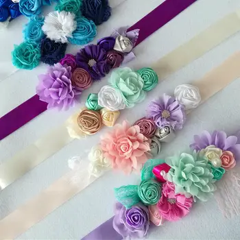 

Hirigin Women Maternity Sash for Photo Shooting Floral Maternity Photography Waistband Belts