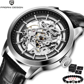 

PAGANI New Skeleton Mechanical Tourbillon Men Watch Waterproof Leather 1638 Original Brand Luxury Tourbillon relogio masculino