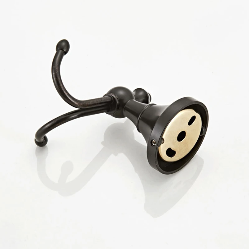 Robe Hooks Antique/Black Brass Towel Hooks Cloth Towel Bath Coat Hanger Door Wall Hook Retro Home Deco Bathroom Accessories Rack self adhesive hook