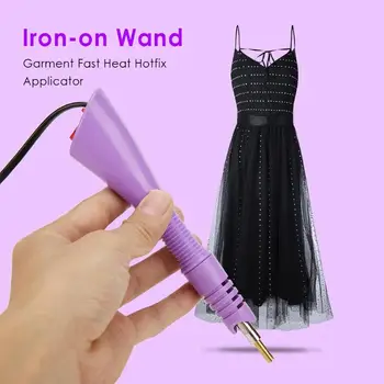 

DIY Clothes Hot Drilling Pen Fast Heated Iron-on Wand Heat-fix Tool Garment Fast Heat Hotfix Applicator Household Sticke Drill