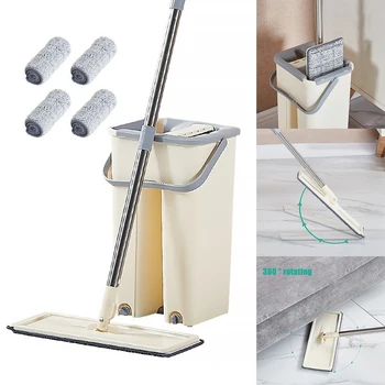 

Magic Cleaning Mops Free Hand Mop With Bucket Floors Squeeze Flat Mop With Water Home Kitchen Floor Cleaner Dropshipping P
