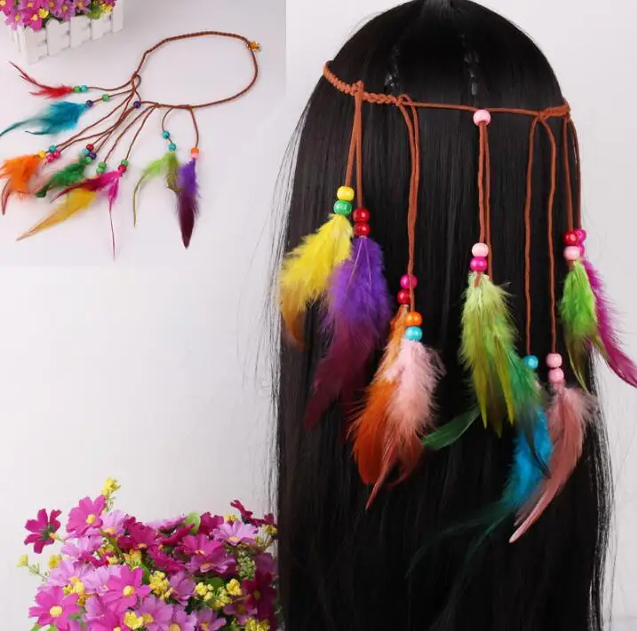 

Handmade Europe America Feather Fashion Headwear Indians Ethnic Headdress Performance Accessories