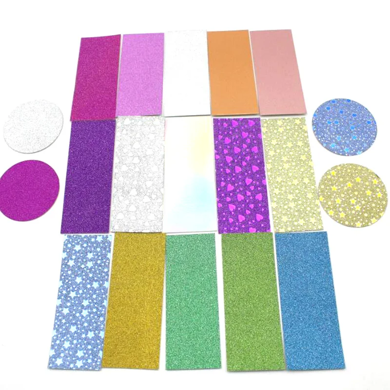 

wholesales 100/200 Pcs Rectangle and circle Eyelash Glitter Background Paper for the Inside of the lashes packaging box
