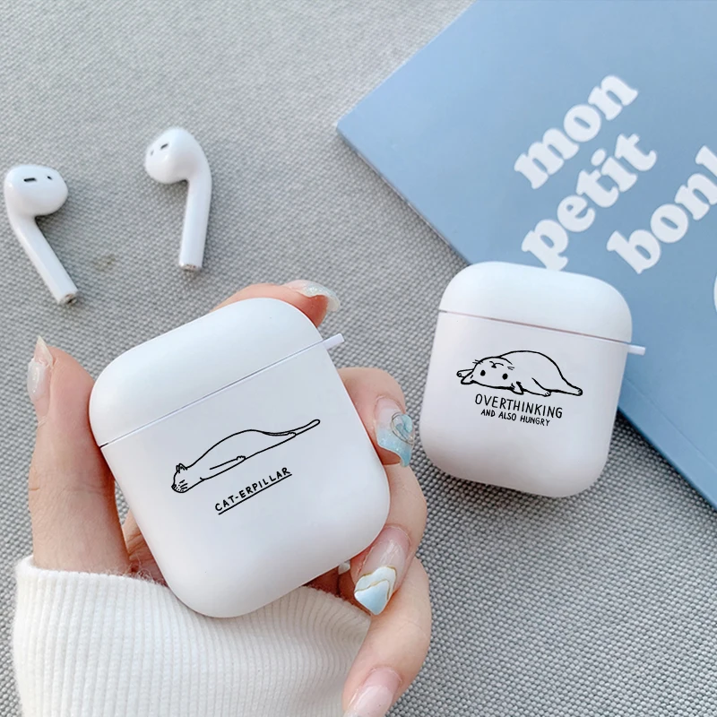 Чехол с мультяшным милым ленивым котом для Apple Airpods1 2 беспроводной Bluetooth мягкий