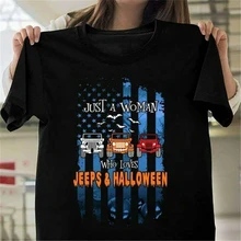 Просто женщина, которая любит джипы и Хэллоуин Мужская футболка S-3Xl Забавный дизайн футболка