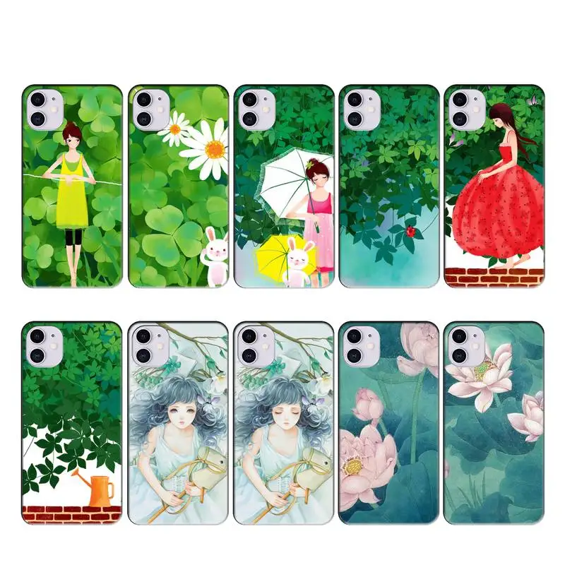 FFboost girl Lotus Flower чехол для iphone 11 PRO MAX X XS XR 4S 5S 6S 7 8 PLUS SE 2020 | Мобильные телефоны и