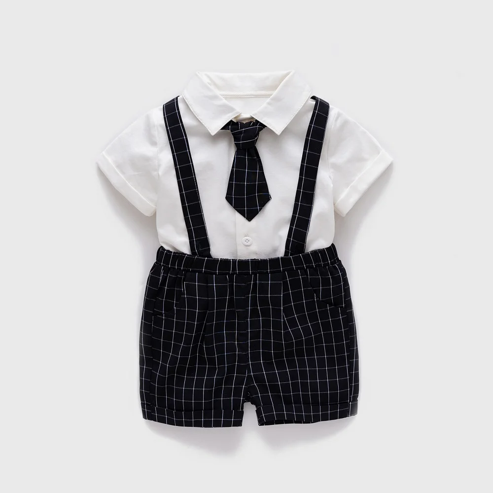 

Vlinder Baby Boy Clothes Newborn Clothes Toddler Boy Clothes Short Sleeves T-Shirt Suspender Pants 2pcs Sets 6m-4T Children set