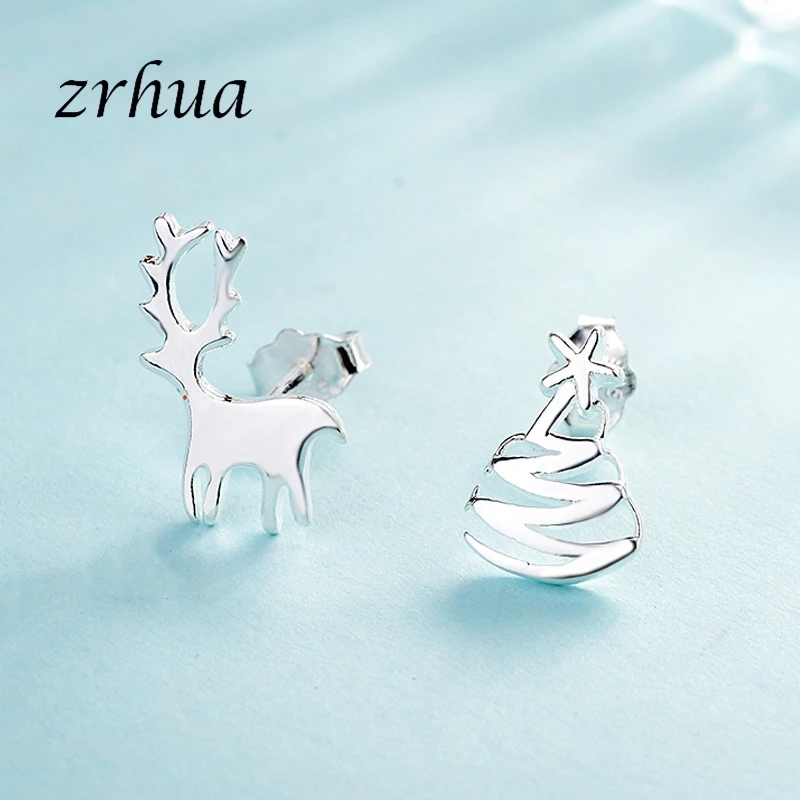 ZRHUA, новинка 925, серебряные милые элегантные серьги-гвоздики для женщин и девушек, маленькие подарки, горячая Распродажа, 925, ювелирное изделие с штампом, женские серьги для вечеринки