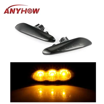 

2pcs LED Black Side Marker Lights 12V Amber Turn Signal Lights Indicator For BMW E60 E61 E82 E83 E84 E88 E90 E91 E92 E93