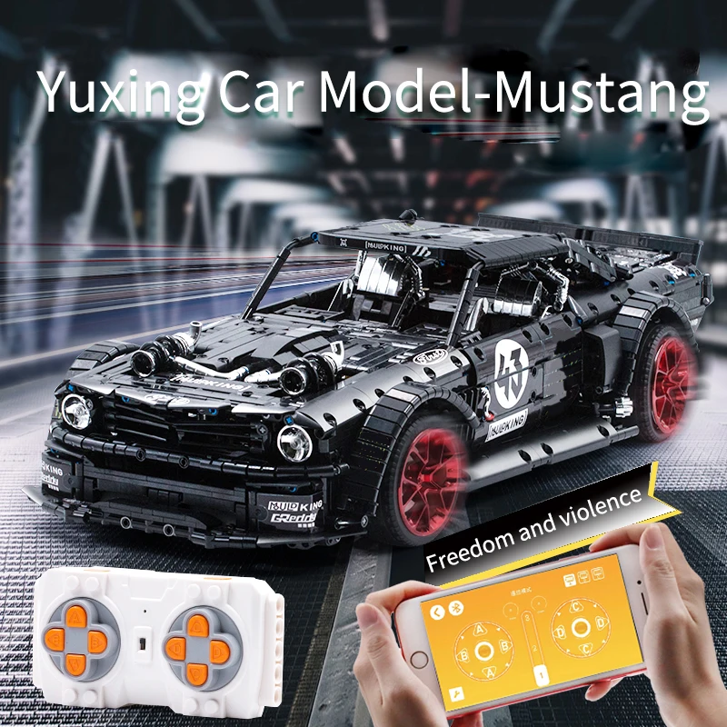 Technic Ford Mustang Hoonicorn RTR Радиоуправляемая машина MOC 22970 модель набор строительных