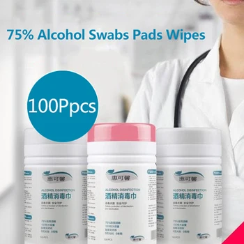 

100pcs 75% Disinfecting Alcohol Wipes Disposable Hand Wipes Skin Toys Cleaning Disinfection Wipes Alcohol Cotton Pieces