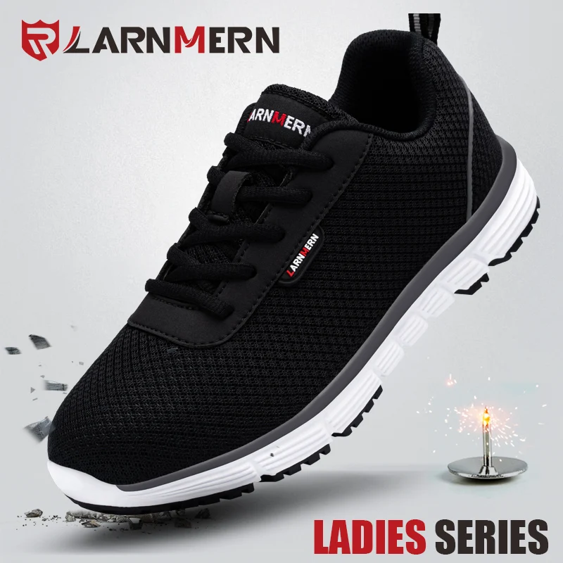 LARNMERN/Женская Безопасная рабочая обувь для женщин Легкая дышащая Нескользящая со