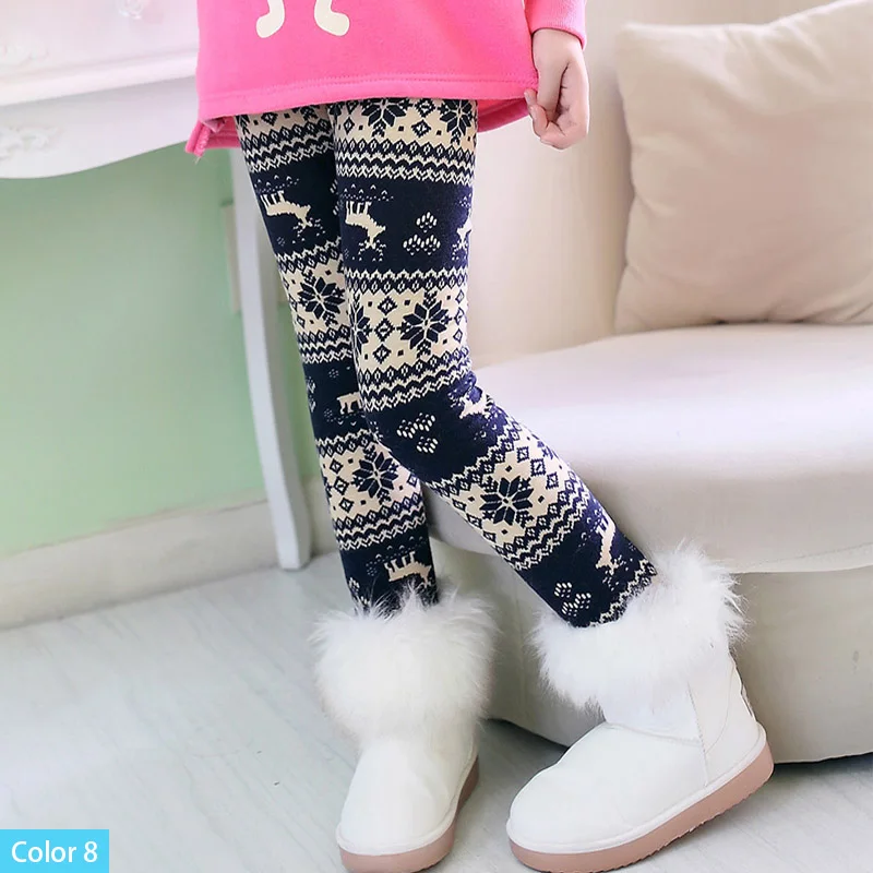 Color 8 SheeCute/леггинсы для девочек плотные теплые штаны для малышей и детей детские штаны с цветочным принтом на осень-зиму SCW101 - Цвет: Color 8