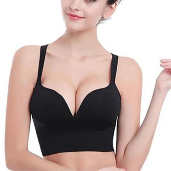 

Womens Push up Bra Multifunction Solid Wire Free Soft Cup Everyday Underwear Seanless Yoga Top TC21