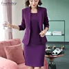 Blazer elegante para mujer, traje de trabajo de negocios, uniforme de oficina, conjunto profesional de dos piezas, moda femenina, 2022 ► Foto 2/6