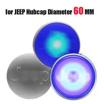 

Blue Light Led Floating HubCaps 60MM Silver Wheel Center Cap Cover with Logo for Compass Grand Cherokee Wrangler Rubicon Patriot