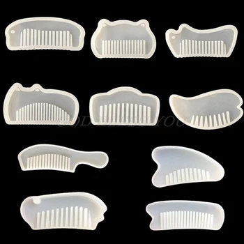

10Pcs Crystal Epoxy Resin Mold Comb Casting Silicone Mould Handmade DIY Crafts Jewelry Making Cosmetic Tools Drop Shipping