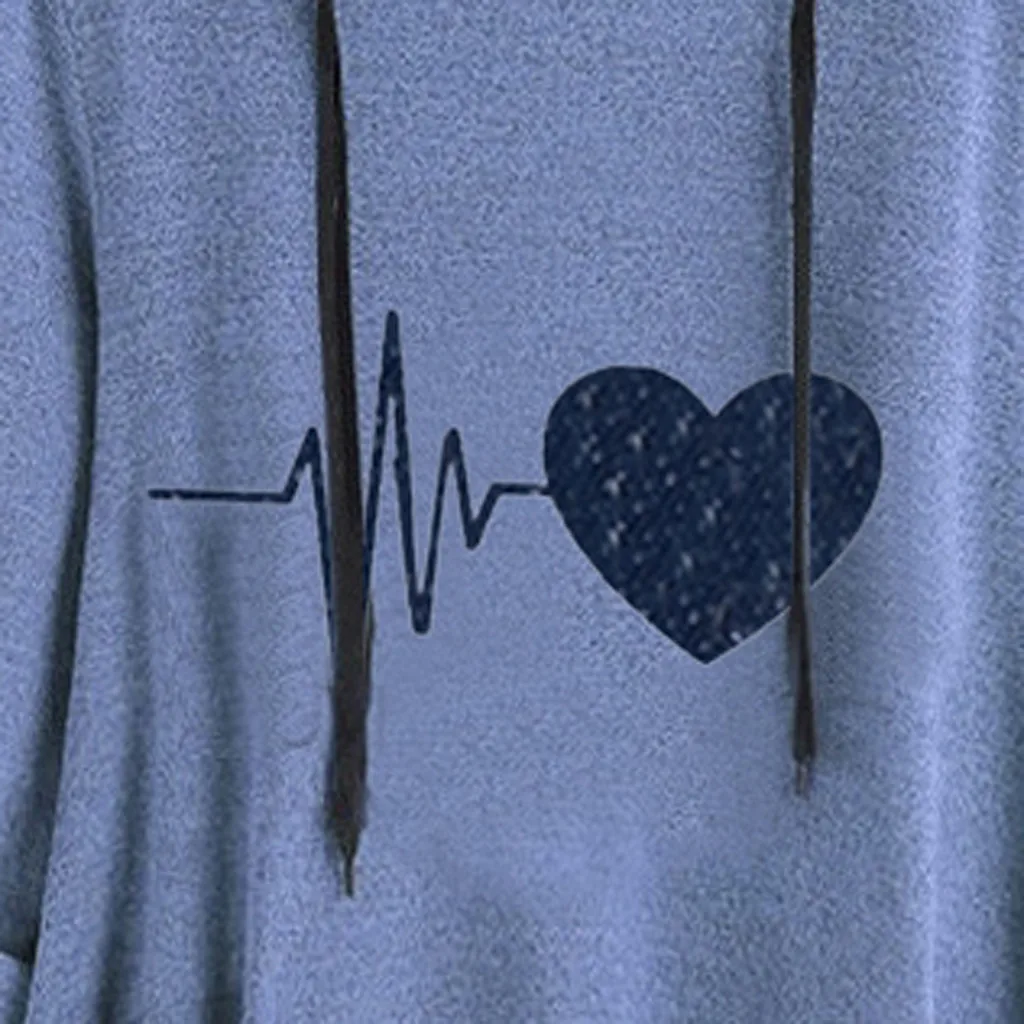 Kawaii Heartbeat/женские толстовки с капюшоном в стиле Харадзюку с карманом, повседневные свободные топы для девочек, пуловер с кошачьими ушками# B