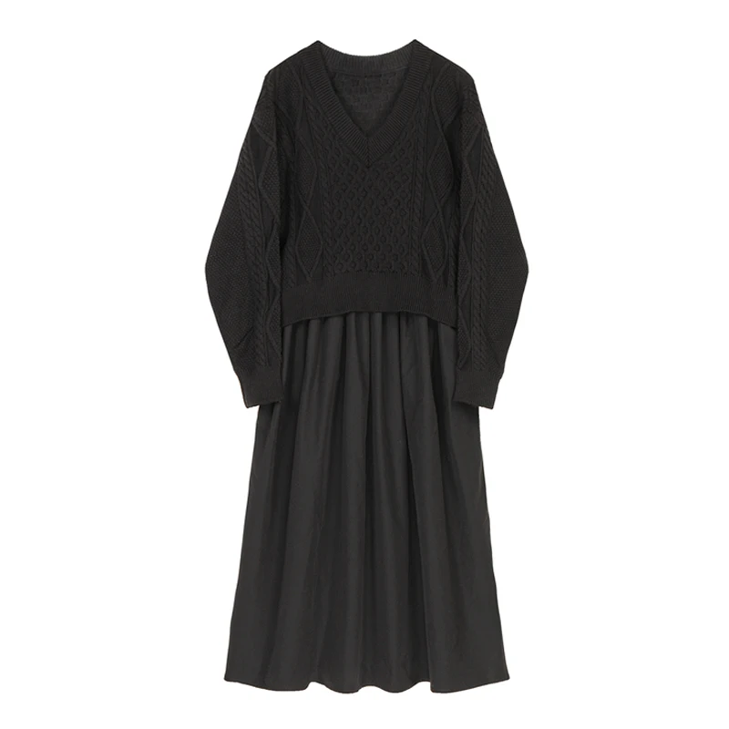 

Korean autumn dress waist slimming suspender dress back strap 2020