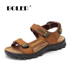 Новинка; модная летняя обувь для отдыха; пляжная Мужская обувь; высококачественные кожаные уличные повседневные кожаные мужские сандалии; Прямая поставка