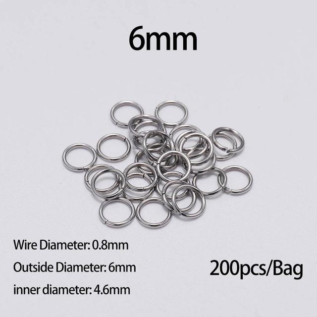 3-15mm Diameter Stainless Steel Open Single Loops Jump Rings Split Ring For Jewelry Making DIY Connector Accessories