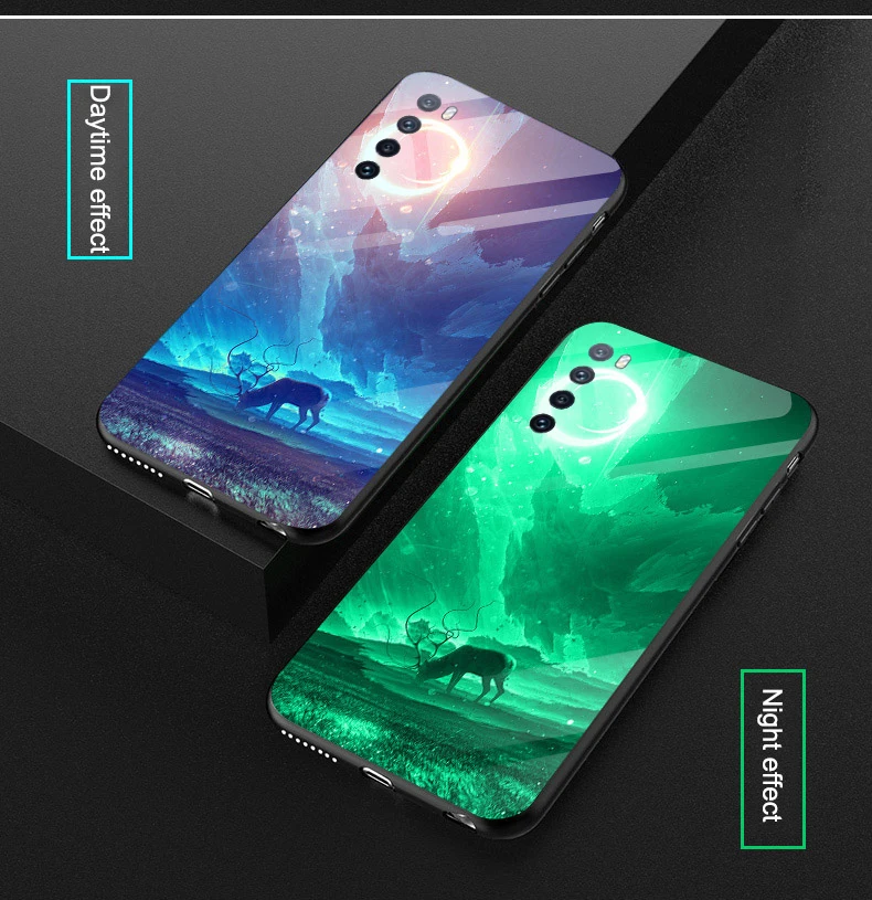 Huawei dustproof case Luminous Glass Glow Case For Huawei Nova 5 5i Pro 5T 5Z Luxury Shine Starry Sky Silicone Back Cover For Nova 6 SE 7I 7 Pro waterproof case for huawei