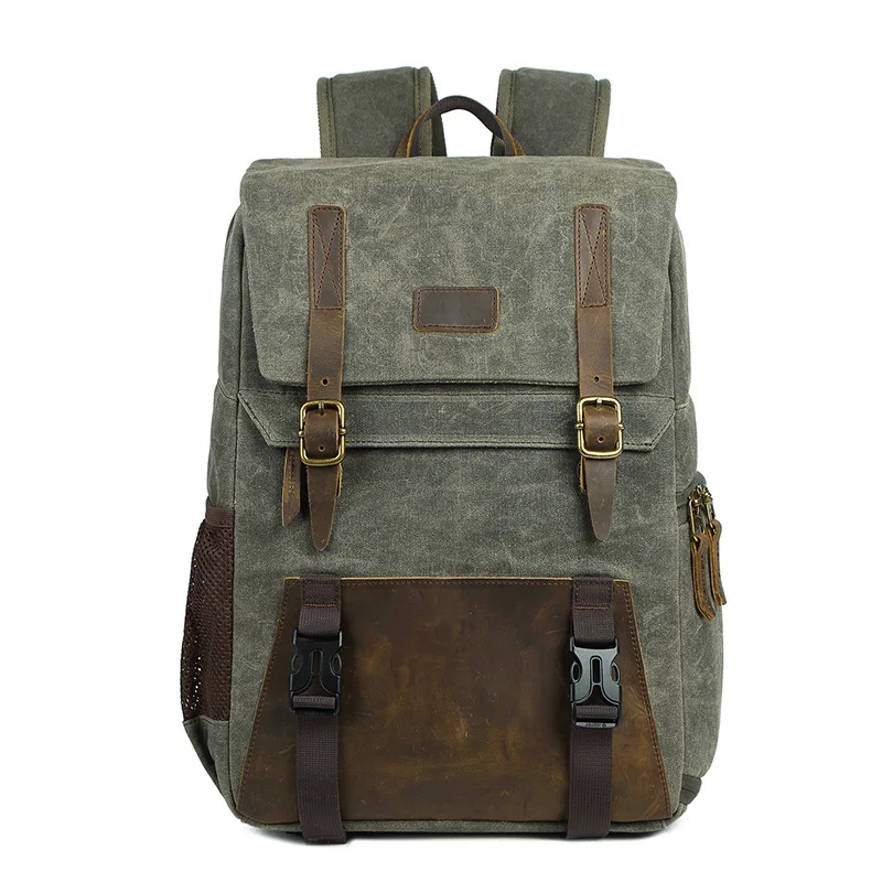 

Waterproof Canvas Digital Slr Camera Backpack 15.6 Inch Usb Charging For Camera Lens And Laptop