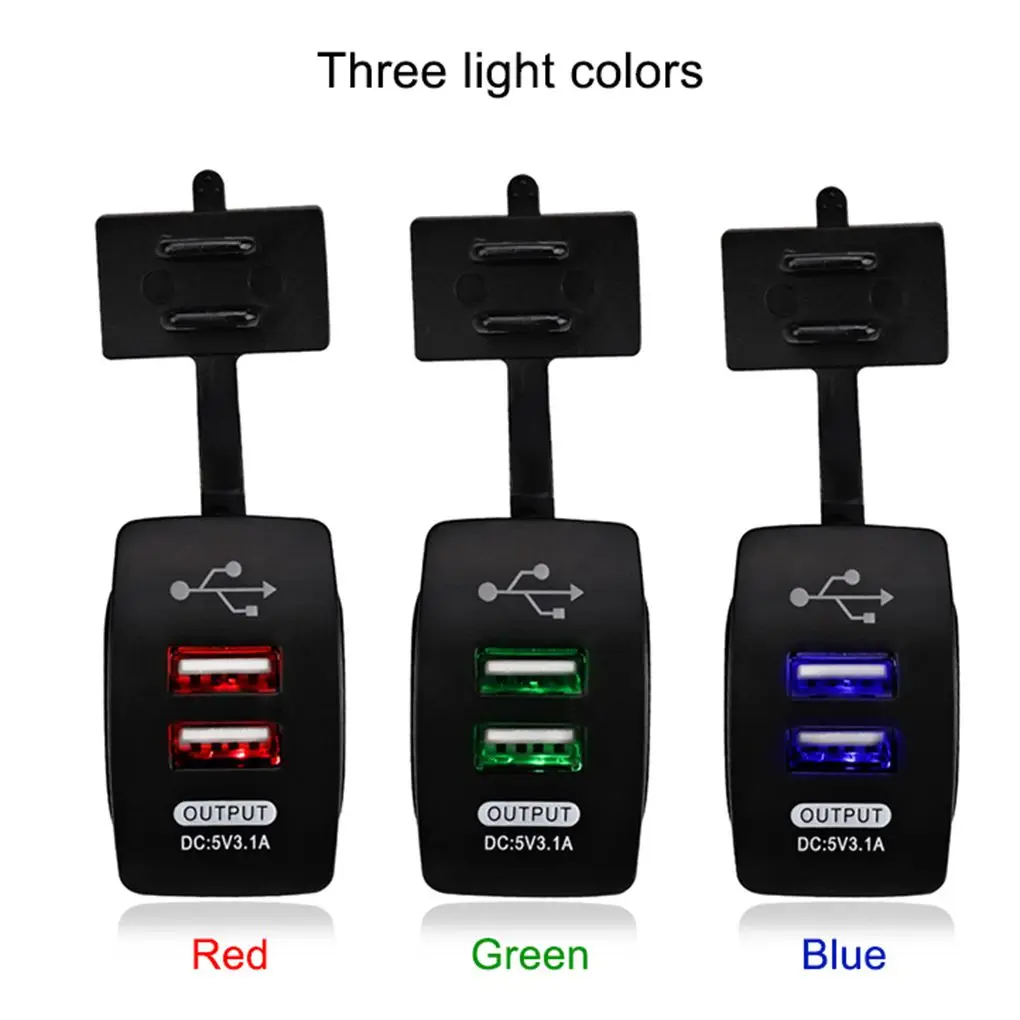 12-24V Dual USB Автомобильное зарядное устройство 5V 3.1A универсальное автомобильное зарядное устройство для мобильного телефона Замена для авто мотоцикла Электрический автомобиль Лодка
